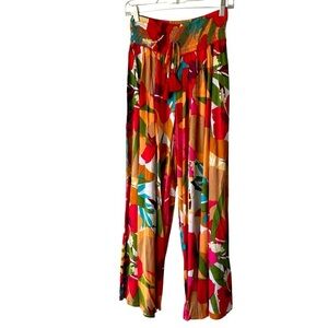 True Destinations Tropical Floral Wide Leg Cover-Up Pants